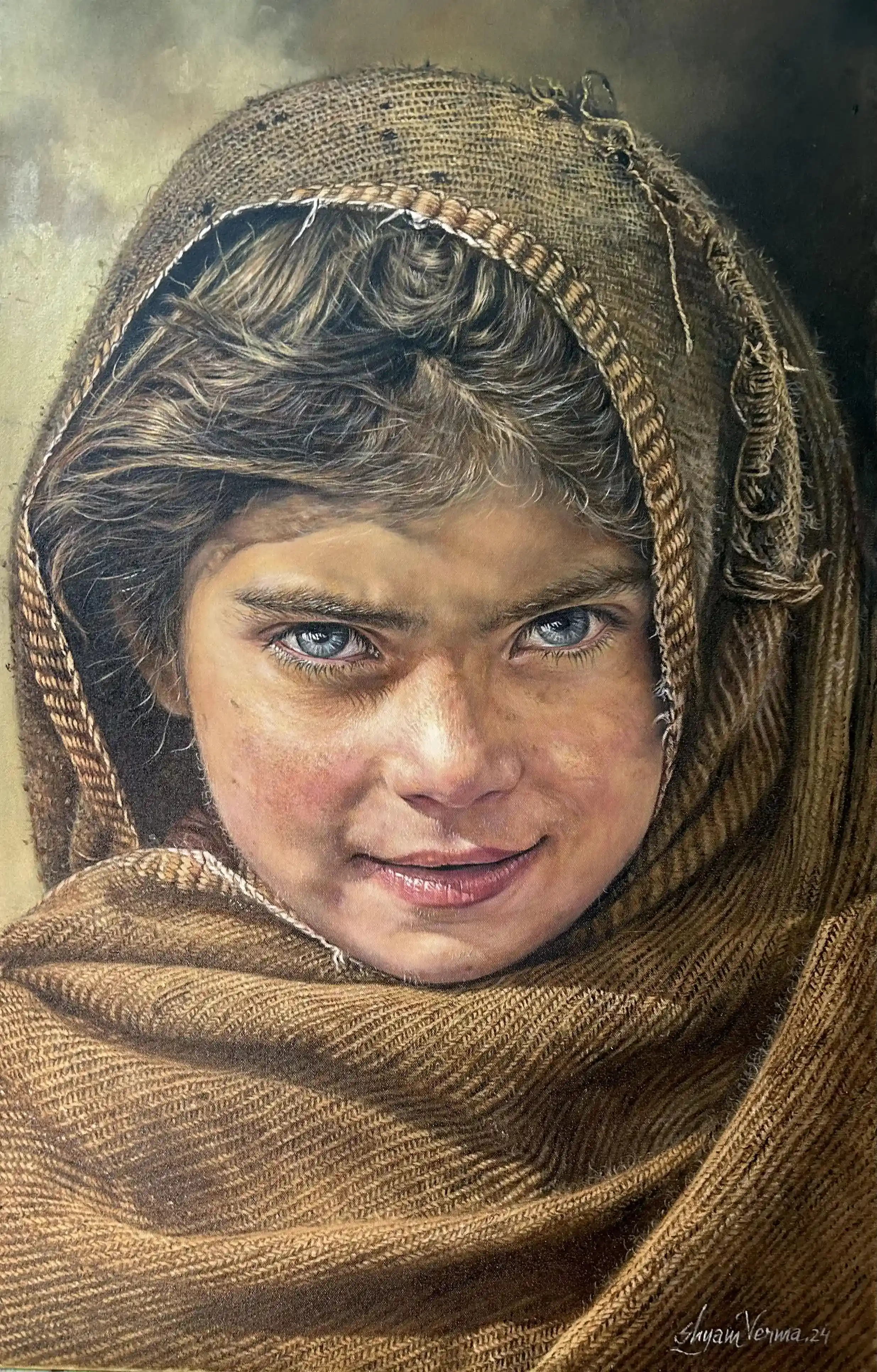 Beauty in Village, Oil painting, Realistic art, Home decor, Wall decor, Artwork, Handpainted, Art, Painting, VistaPallette